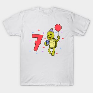 I am 7 with turtle - kids birthday 7 years old T-Shirt